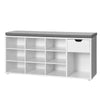 Shoe Bench, Shoe Shelf，Storage Bench with Drawer and Compartments, LHS24WT