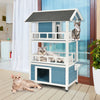 3-Tier Wooden Cat House Dog Puppy Pet Wooden Garden Den Shelter Outdoor Indoor