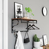 Coat Rack Shelf Wall Mounted Hook Rack Shelf with 5 Hooks Hanging Rail LCR11BX