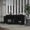 Black Modern Small TV Stand Unit Cupboard Doors Media Shelf Cabinet Furniture