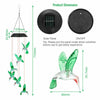 Hanging Hummingbird Lights LED Outdoor RGB Wind Chimes Solar Powered Lamp Garden