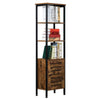 Tall Cabinet 4-Tier Storage Cabinet Door Adjustable Shelf Display Living Room