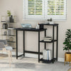 3 Tier Storage Shelves Desk Table with Bookshelf Laptop Table With Steel Frame