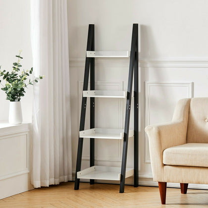 4 Tier Corner Shelf Ladder Bookcase Shelving Unit Storage Rack Plant Pot Stand