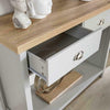 Grey Oak Console Table 2 Drawer Telephone Table Metal Handles Hallay Storage