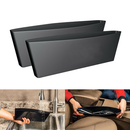 2 Pcs Black Storage Bags Organizer Box Caddy Car Seat Slit Pocket Car Pouch