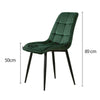 2pcs Dining Chairs Set Velvet Cushion Soft Padded Metal Legs Restaurant Chair