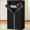 Shelving Clothe Storages Closets Single Fabric Canvas Wardrobe with Hanging Rail
