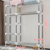 Heavy Duty Large Closet Wardrobe Clothes Storage Dual Hanging Rail Rack Cupboard