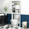 Over Toilet Cabinet Freestanding Washing Machine Rack W/ Open Shelves and Doors