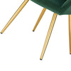 2 xDining Chairs Kitchen Living Room Chairs with Velvet + Gold metal legs UK (Dark Green 2)