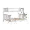 White Double Bed Bunk Bed Triple 3 Pine Wood With Stairs Kids Children Bed Frame