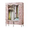 Large Canvas Wardrobe Foldable Clothes Cupboard Storage Organiser Shelving Rail