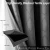 Soft Thick Thermal Blackout Grey Curtains 66"x90" Geometric Drapes For Bedroom