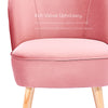 Velvet Accent Chair w Foam Padding Curved Back Wood Legs for Home & Office Pink