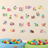 Fauna Animal Alphabet Wall Stickers Educational Decals for Kids Nursery learning