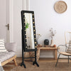 18 LEDs Jewelry Cabinet Floor Standing Storage Organizer w/Mirror Adjustable