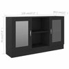 Slim Sideboard Black Modern Cupboard Cabinet Unit Storage Narrow Living Room