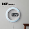 LED 3D Digital Wall Clock Alarm Date Temperature Table Night Light Hom