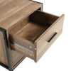 Industrial Style 2 Drawers Bedside Table Wood Nightstand Bedroom Storage Cabinet