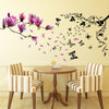 Butterflies Vines and Magnolia Flowers Spring Wall Stickers Home Art Decorations