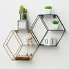 Home Office Wall Shelf Decor Storage Hexagon Metal Wire Modern ACB#