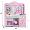 Pink Wooden Pretend Play Toy Kitchen for Kids Role Play Imaginative Playtime Set