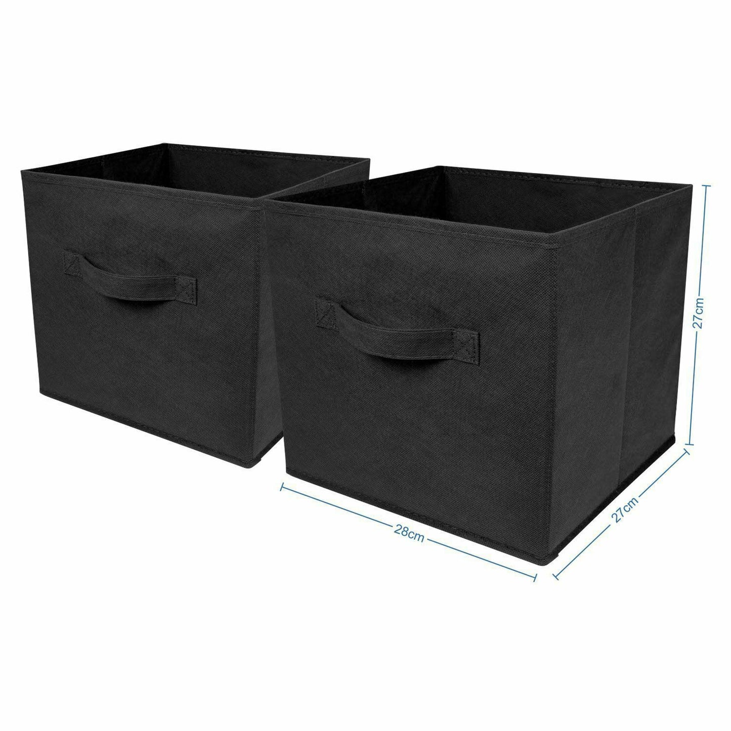6pcs Foldable Storage Collapsible Box Home Clothes Organizer Fabric Cube Black