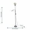 Pair of Modern Silver Grey Floor Lamp Reading Lights Mother & Child Design