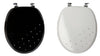 Premier Quality Diamante Toilet Seat Diamond Design Zinc Fittings Black White