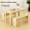 Wooden Dining Table and Chairs Set 2 Bench Kitchen Furniture Activity Desk Kid
