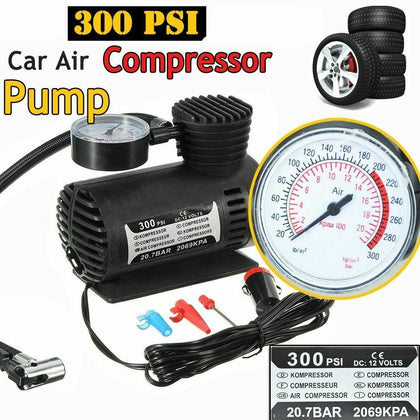 Heavy Duty 12V Air Compressor Car Tyre Inflator 300PSI Powerful Pump UK