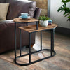 NEW 2Tier Side Table Modern Sofa Side Coffee table Living Room Rustic Oak Finish