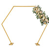 2.4M Hexagon Wedding Arch Backdrop Frame Flower Balloons Hoop Stand Decor Golden