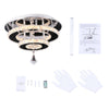 Luxury 36W LED Crystal Ceiling Light Flush Mount Crystal Chandelier Warm White