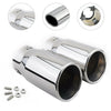 2X 75mm Chrome Stainless Steel tube Car Tail Exhaust Pipe Tip Trim End Muffler