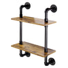 2 Tier Industrial Floating Shelves Pipe Shelf Rustic Steampunk Shelving Brackets