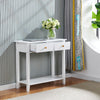 Chic 2 Drawer Console Table Hallway Desk Wooden Storage Shelf Dresser Desk White