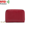 RFID Organ Wallet Slim Leather Card Case Holder Multi-Card Bag Purse Burgundy