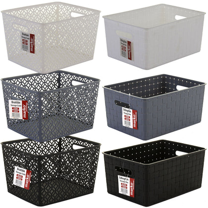 Storage Basket Plastic Crate School Office Kitchen Pharmacy Tidy Organiser Handy