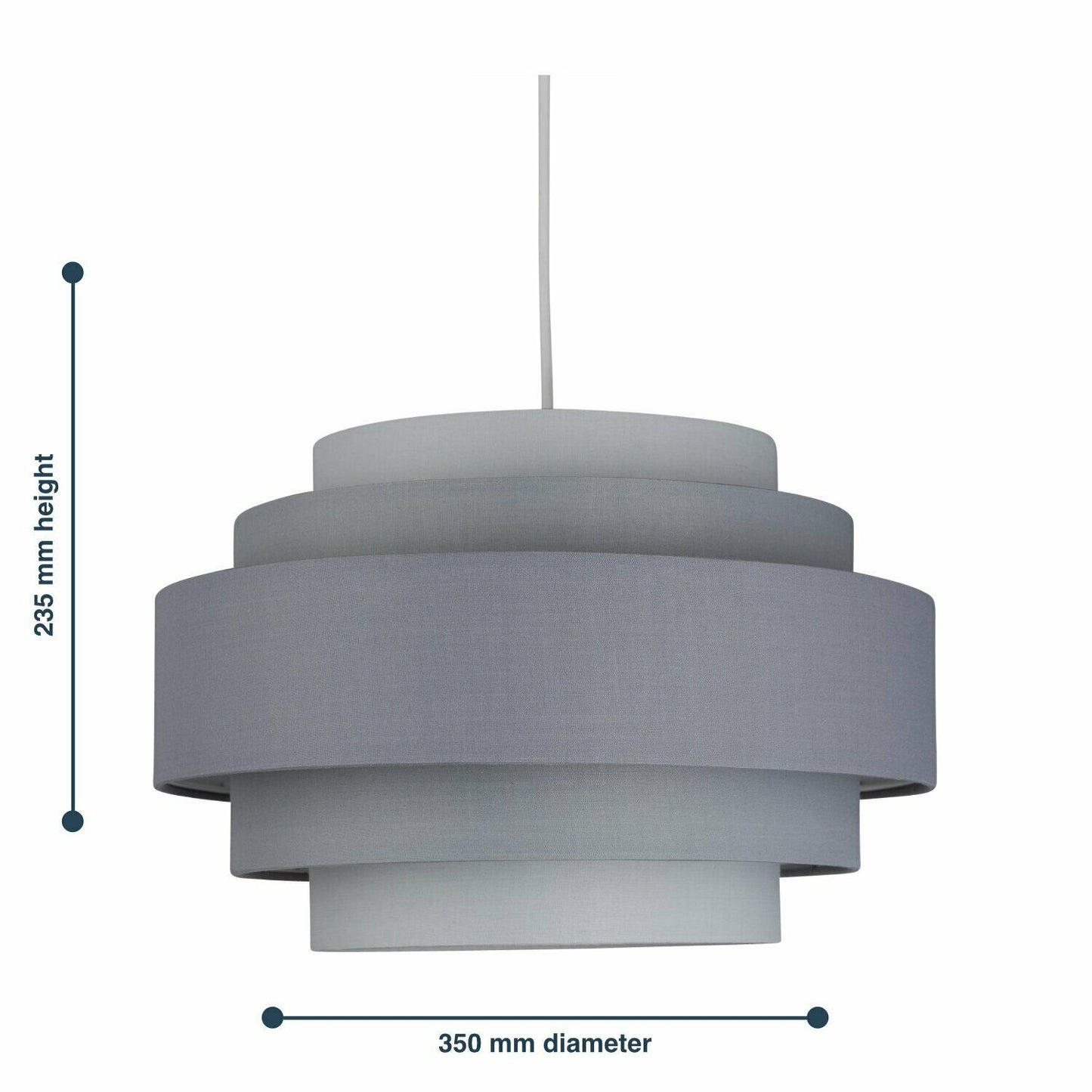 Modern Easy Fit Ceiling Light Shade 5 Tier Ombre Grey Pendant Lighting