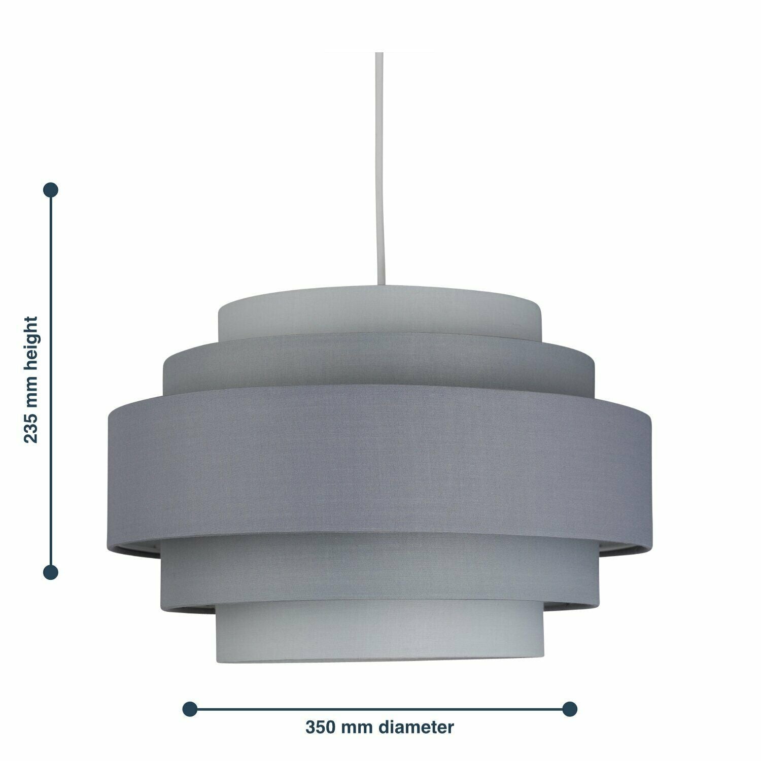 Modern Easy Fit Ceiling Light Shade 5 Tier Ombre Grey Pendant Lighting