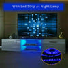 Black Modern TV Unit Cabinet Stand High Gloss Doors 160cm with LED Lights Drawer