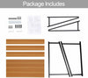 2-Tier Wood Computer Desk Metal Frame Study Writing Table with Shelf Storage