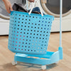 3 Tier 4 Wheeled Multi Purpose Laundry Hamper Basket Storage Cart Organiser Blue