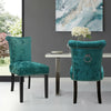 2x Crushed Velvet Dining Chairs Knocker Back/Ring Back Padded Seat Kitchen Chair