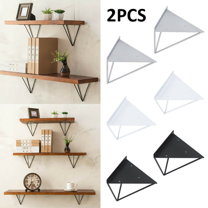 2Pcs Durable Hairpin Industrial Wall Shelf Support Bracket Metal Prism Mount UK