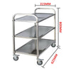 3 Tier Stainless Steel Trolley Cart Hotel Restaurant Serving Catering Train UK