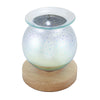 Desire Aroma 3D Glass Electric Lamp Firework Wax Melt Oil Burner w/ Wood Base UK