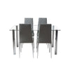 2/4/6pcs Faux Leather Dining Room Chair High Back Kitchen Seat with Chrome Legs